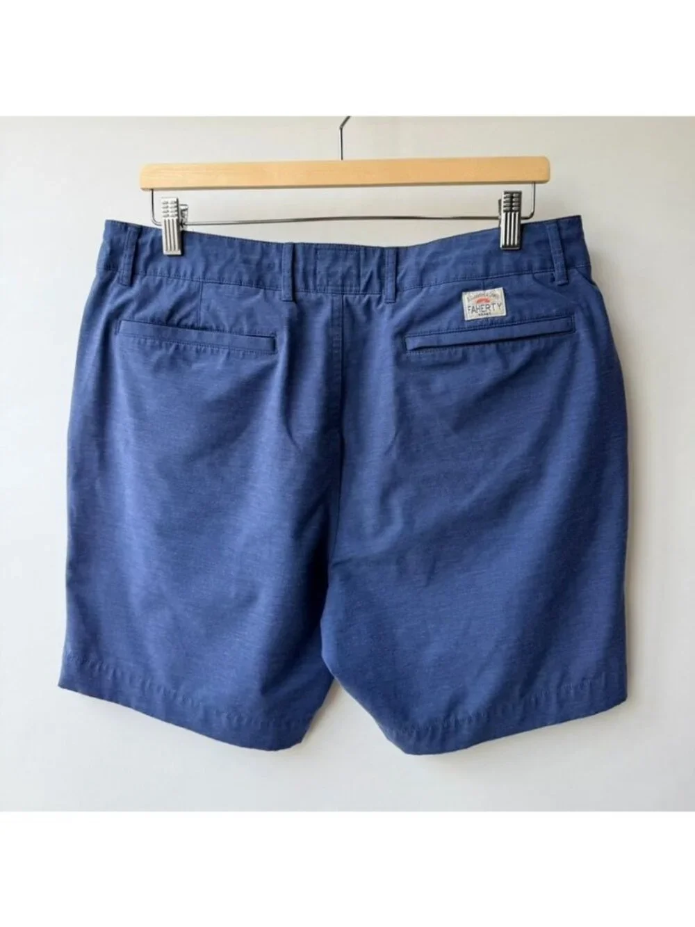 Faherty All Day Shorts Blue Performance Stretch Men's Size 34 H78